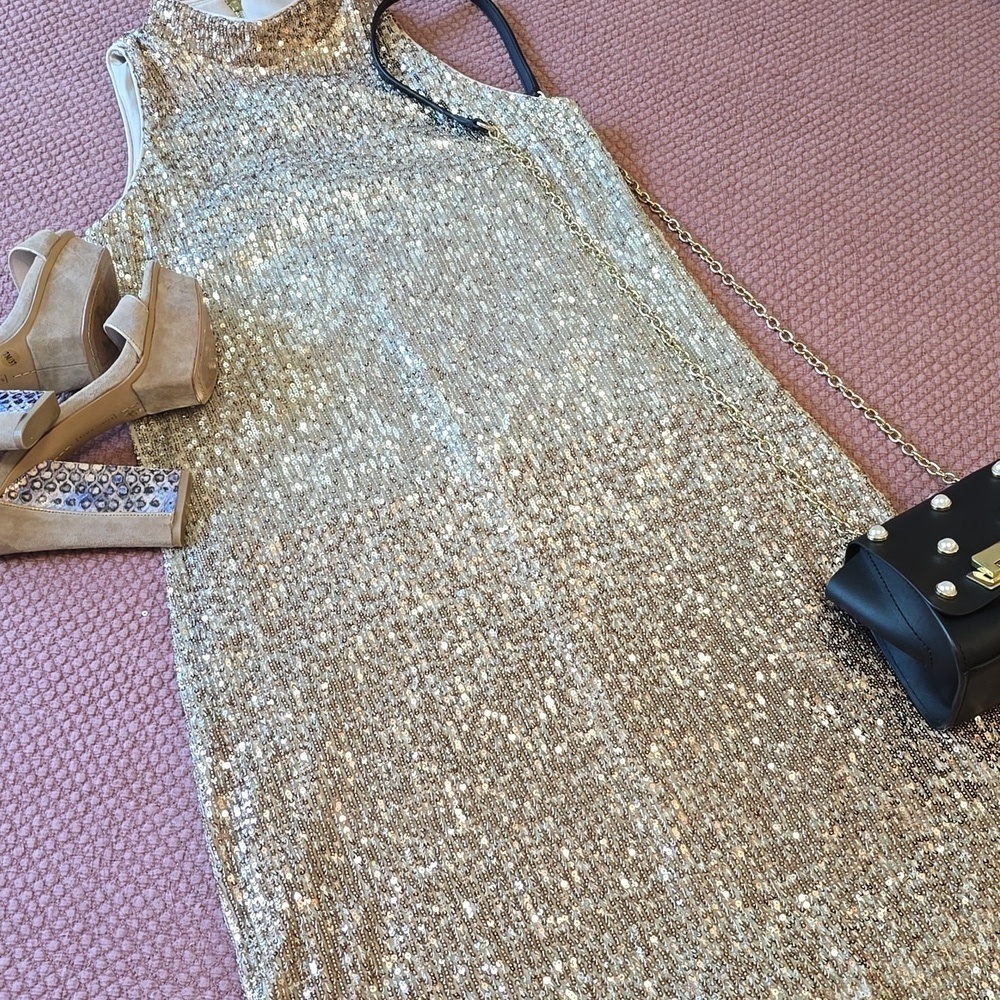 Taylor Rose Gold Ombre Sequin Dress